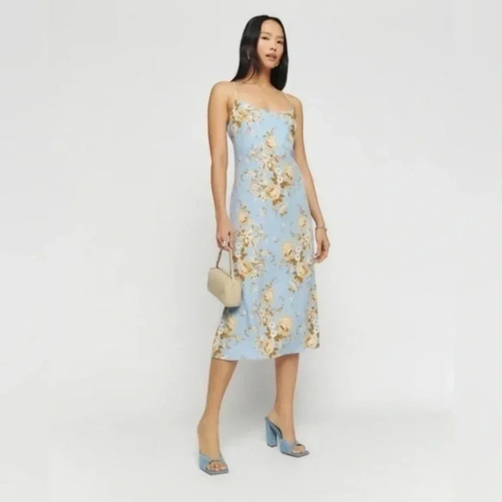 Reformation Dove Midi Floral Dress Size 10 B1225